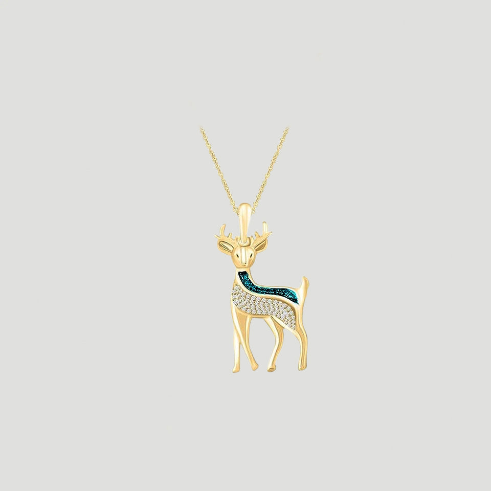 Moissanite Deer Pendant Necklace