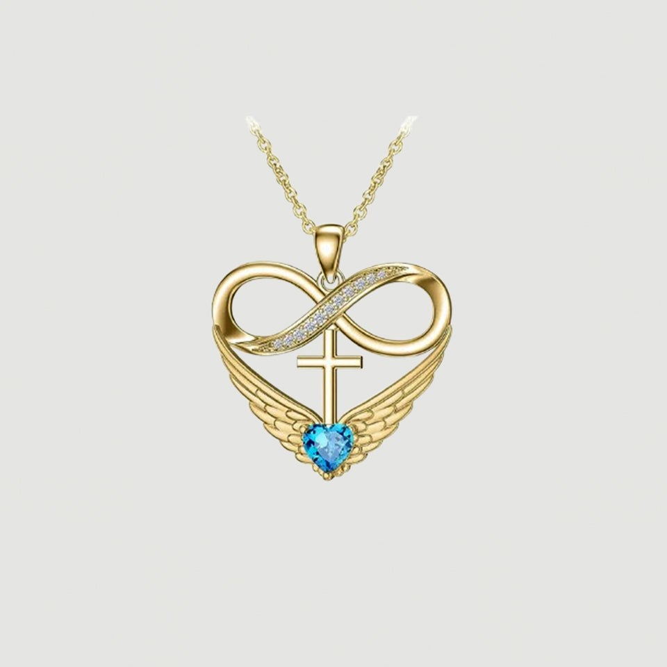 Cubic Zirconia Infinity Cross Heart Pendant Necklace