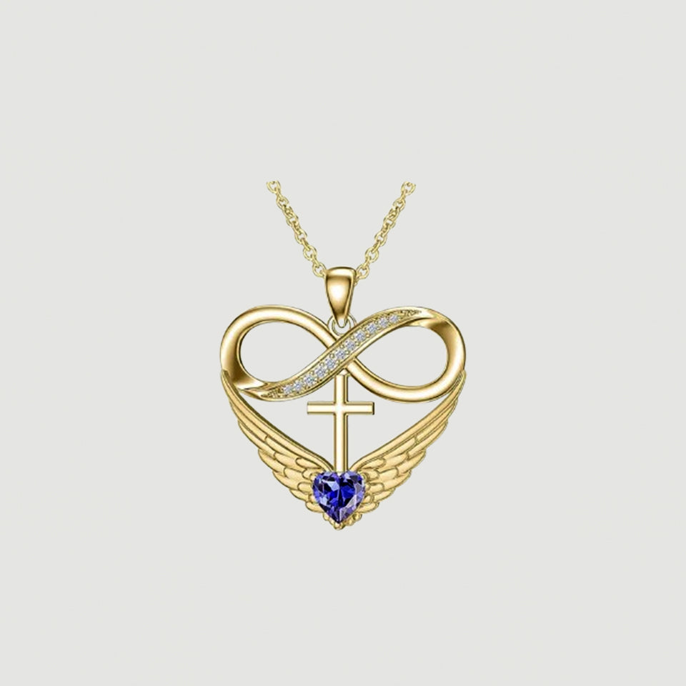 Cubic Zirconia Infinity Cross Heart Pendant Necklace