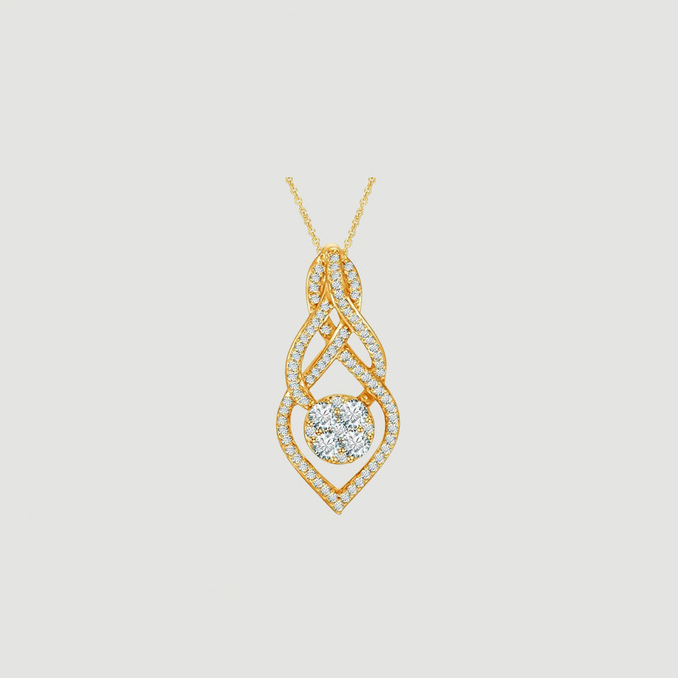 Swirl Infinity Teardrop Pendant Necklace