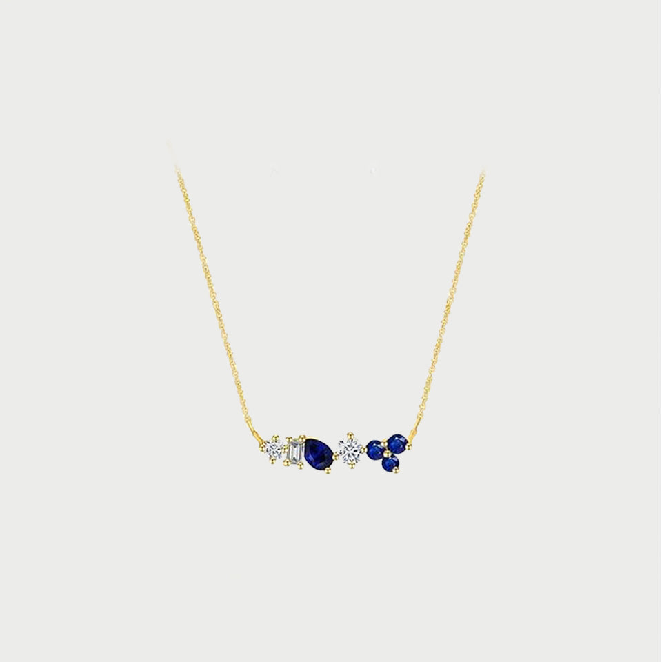 Blue Sapphire Gemstone Pendant Necklace