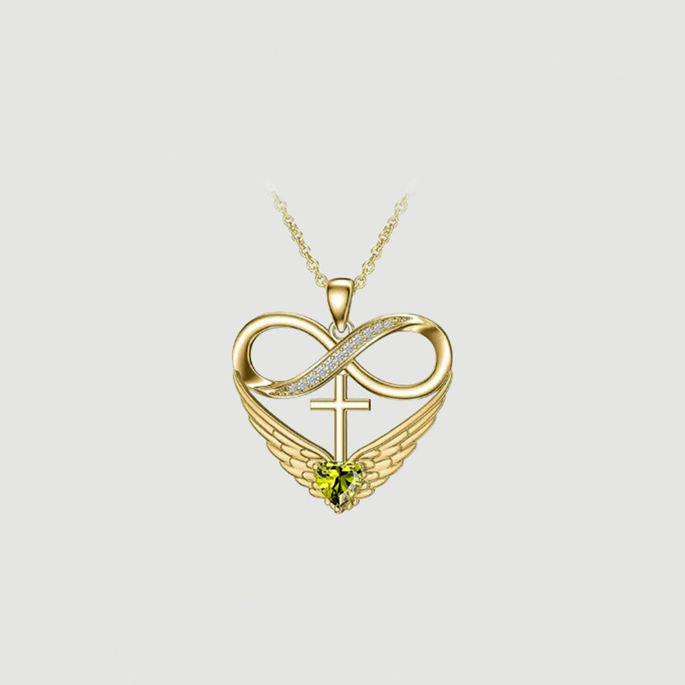 Cubic Zirconia Infinity Cross Heart Pendant Necklace