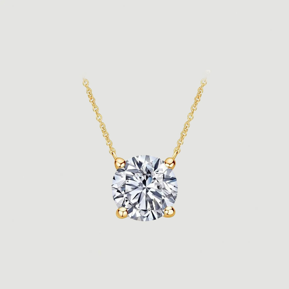 Round Solitaire Pendant Necklace