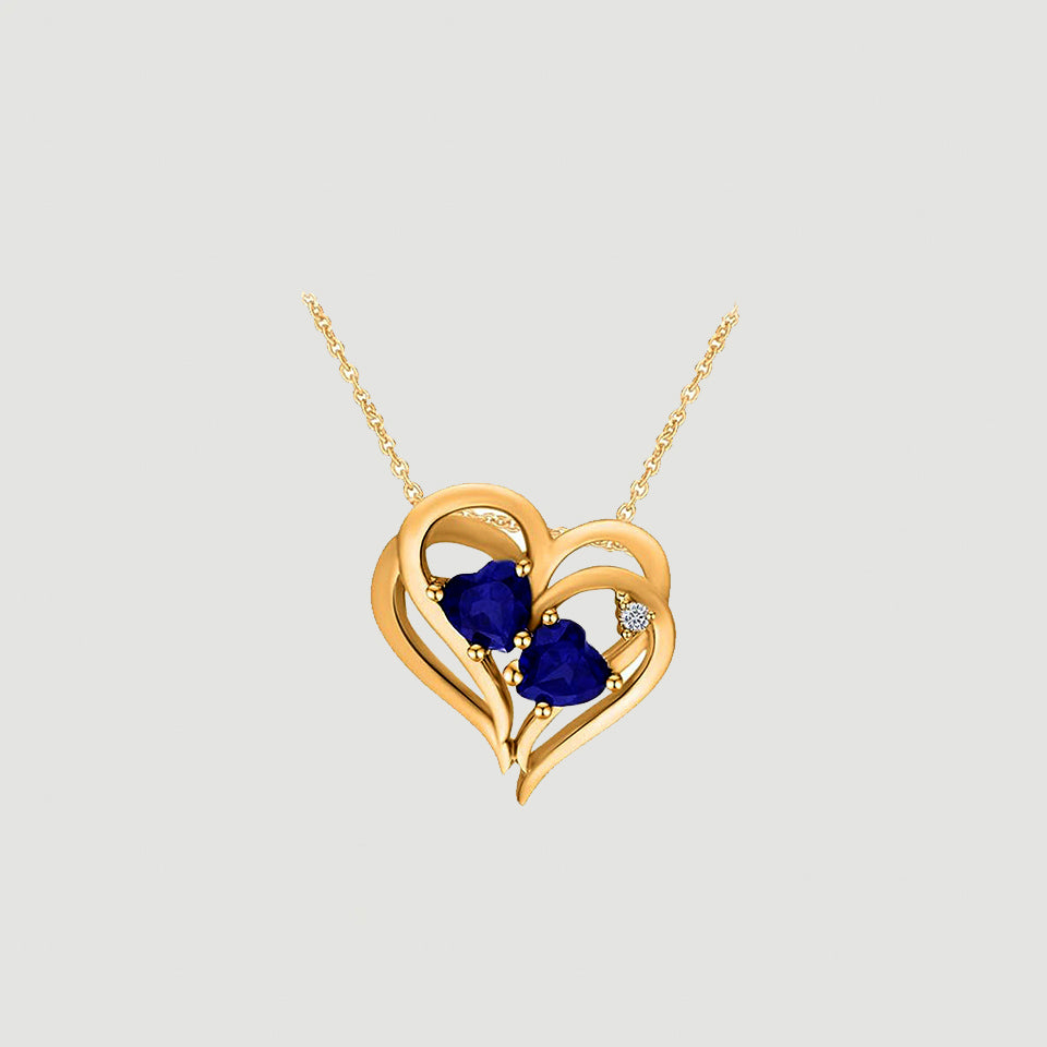 Heart-Shape Double Heart Pendant Necklace