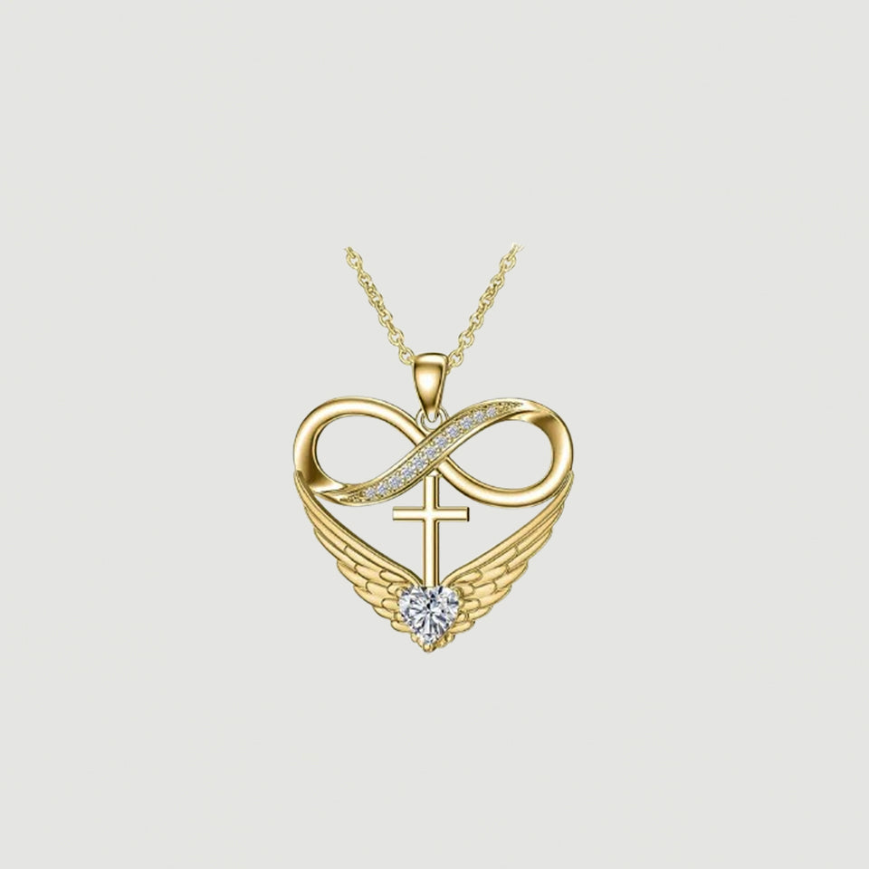 Cubic Zirconia Infinity Cross Heart Pendant Necklace