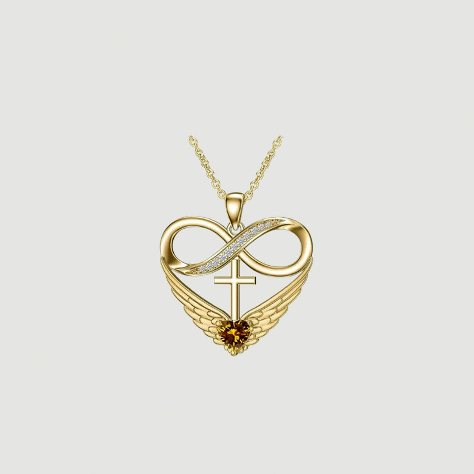 Cubic Zirconia Infinity Cross Heart Pendant Necklace