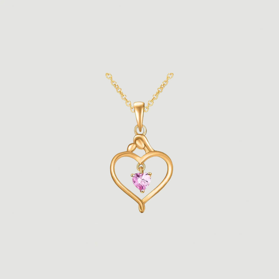 Mom Baby Heart Pendant Necklace