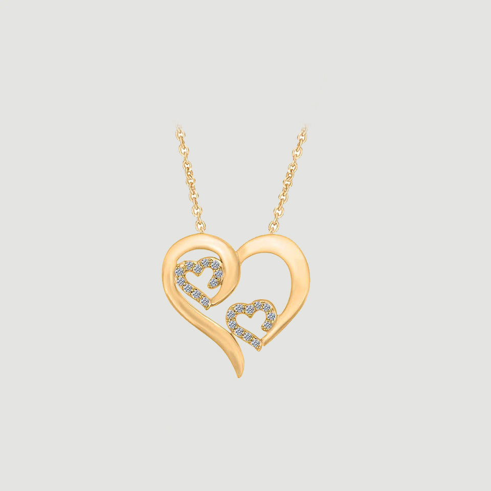 Triple Heart Pendant Necklace