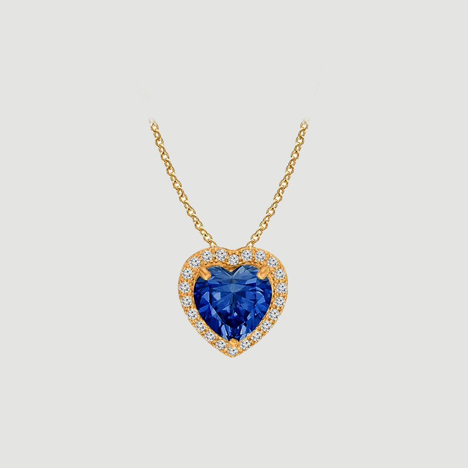 Love Heart Birthstone Pendant Necklace