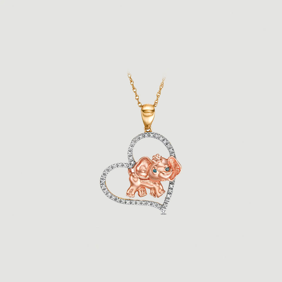 Elephant Heart Pendant Necklace