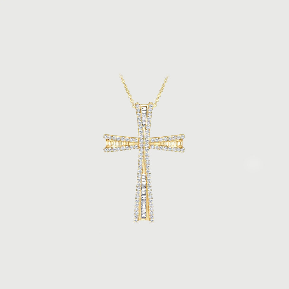 Flared Cross Pendant Necklace