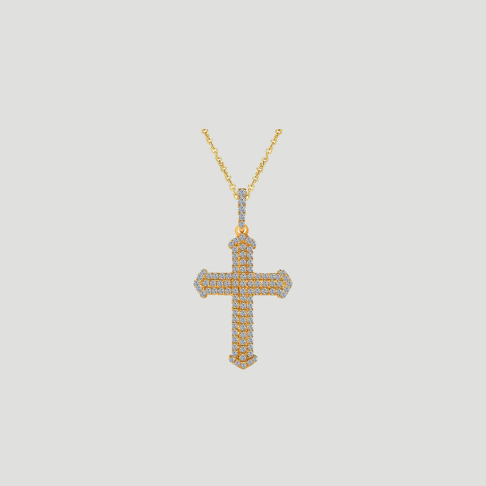 Multi-Row Cross Pendant Necklace