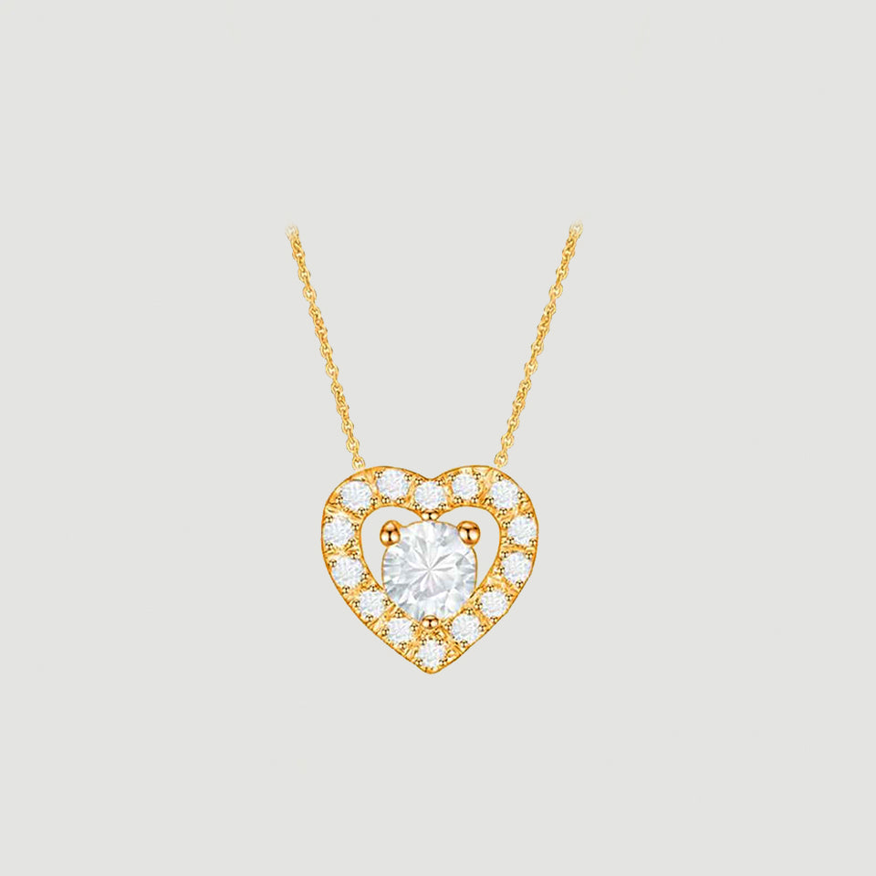 Halo Heart Pendant Necklace