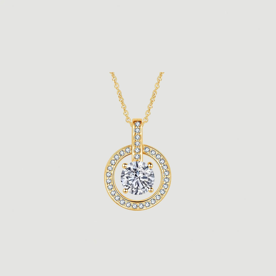 Dazzling Halo Solitaire Pendant Necklace