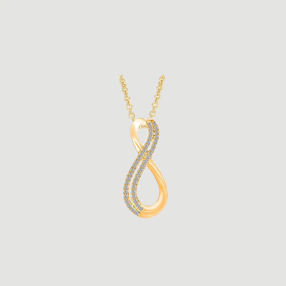 Double Row Infinity Pendant Necklace