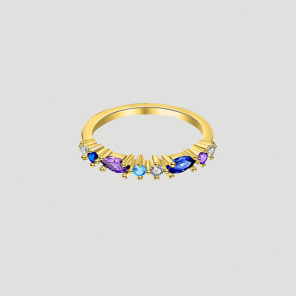 Gemstone Marquise and Round Stackable Ring