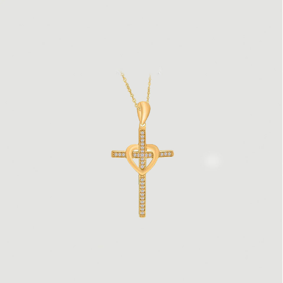 Heart Cross Pendant Necklace