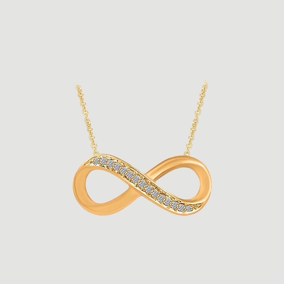 Pave set Infinity Pendant Necklace