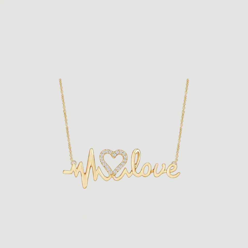 Love Heartbeat Pendant Necklace