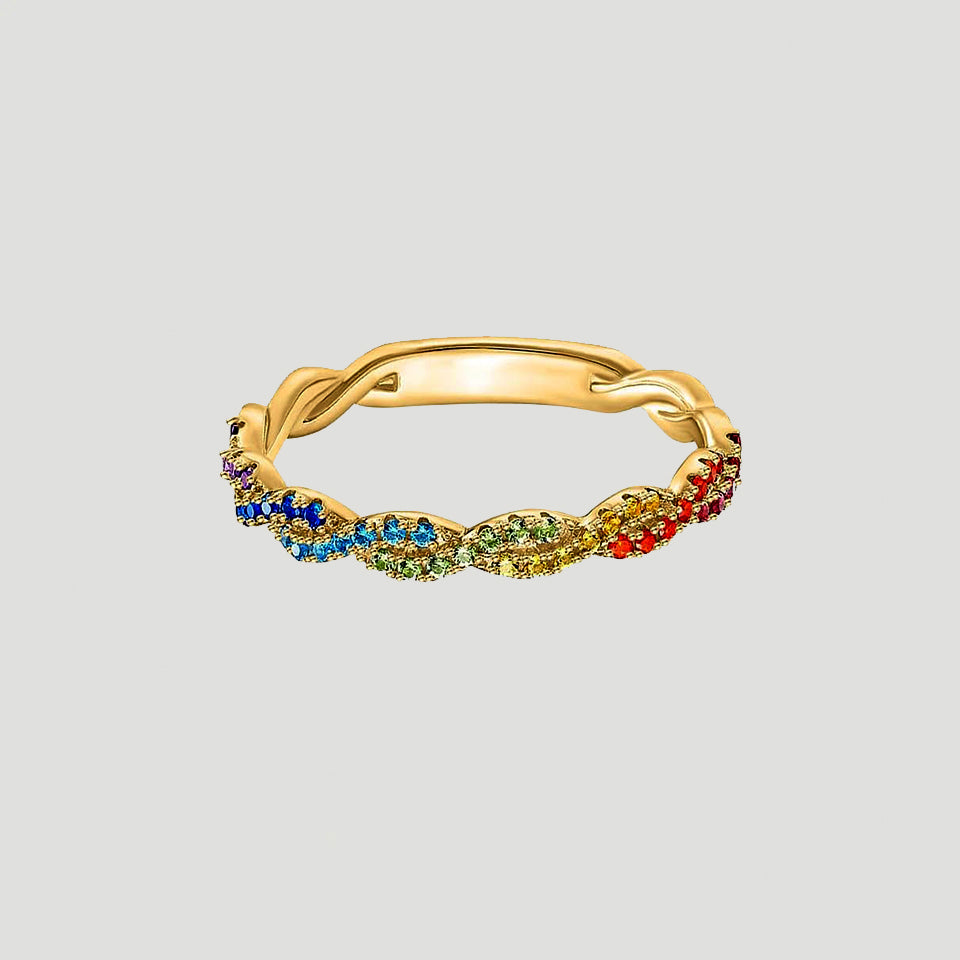 Rainbow Twisted Promise Ring