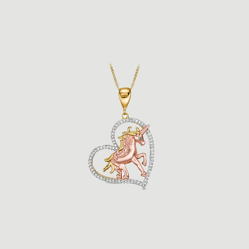 Unicorn Heart Pendant Necklace