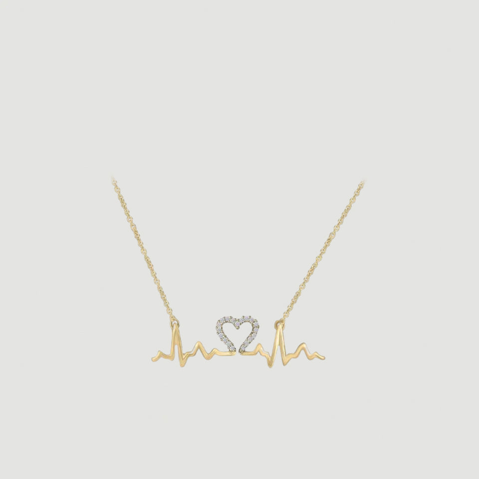 Zig Zag Heartbeat Pendant Necklace