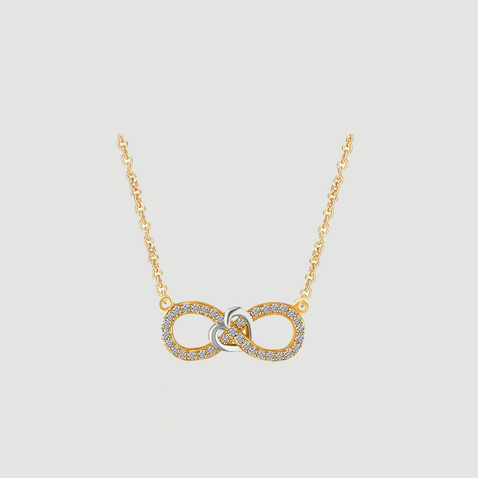 Sideways Infinity Heart Pendant Necklace