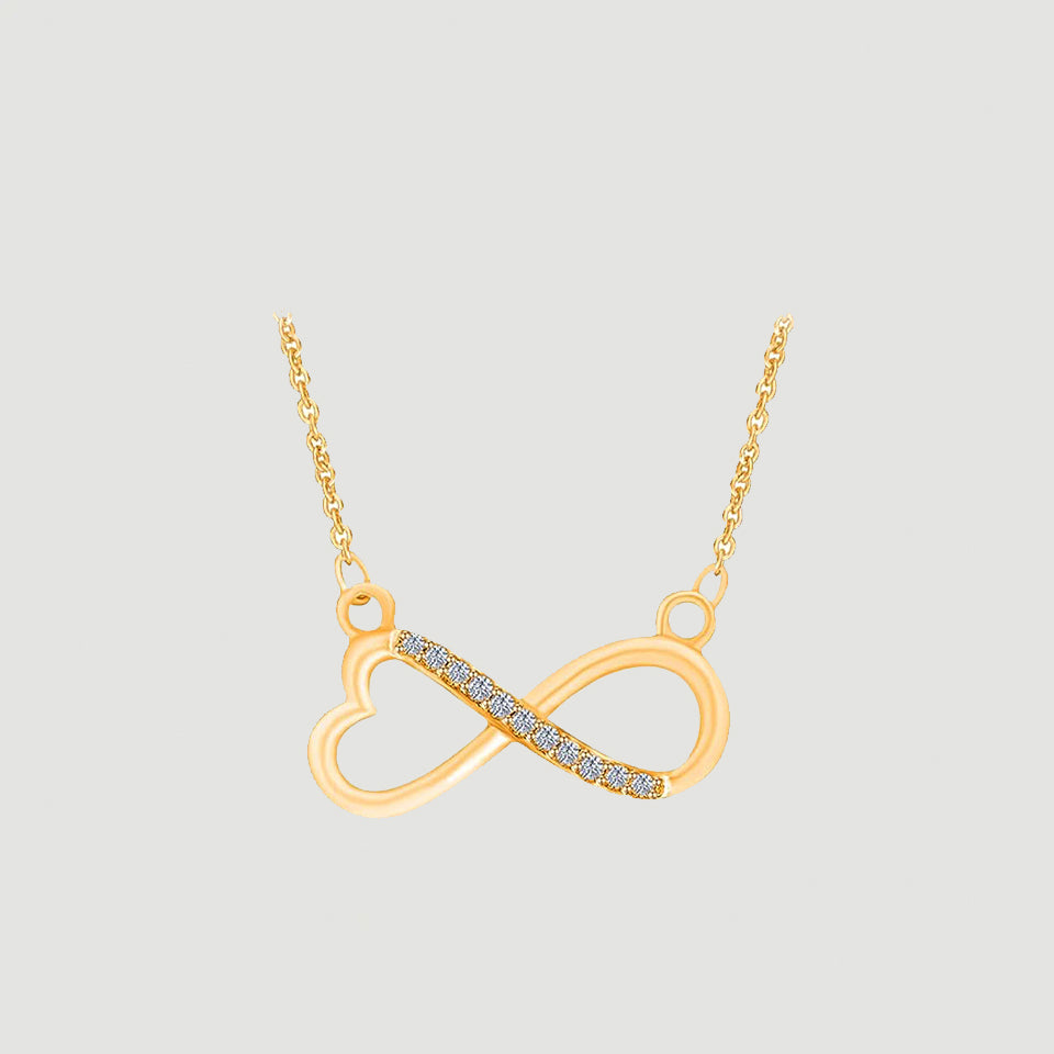 Sideway Infinity Heart Pendant Necklace