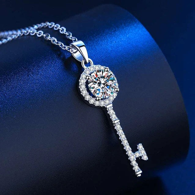 Key Moissanite Pendant Necklace