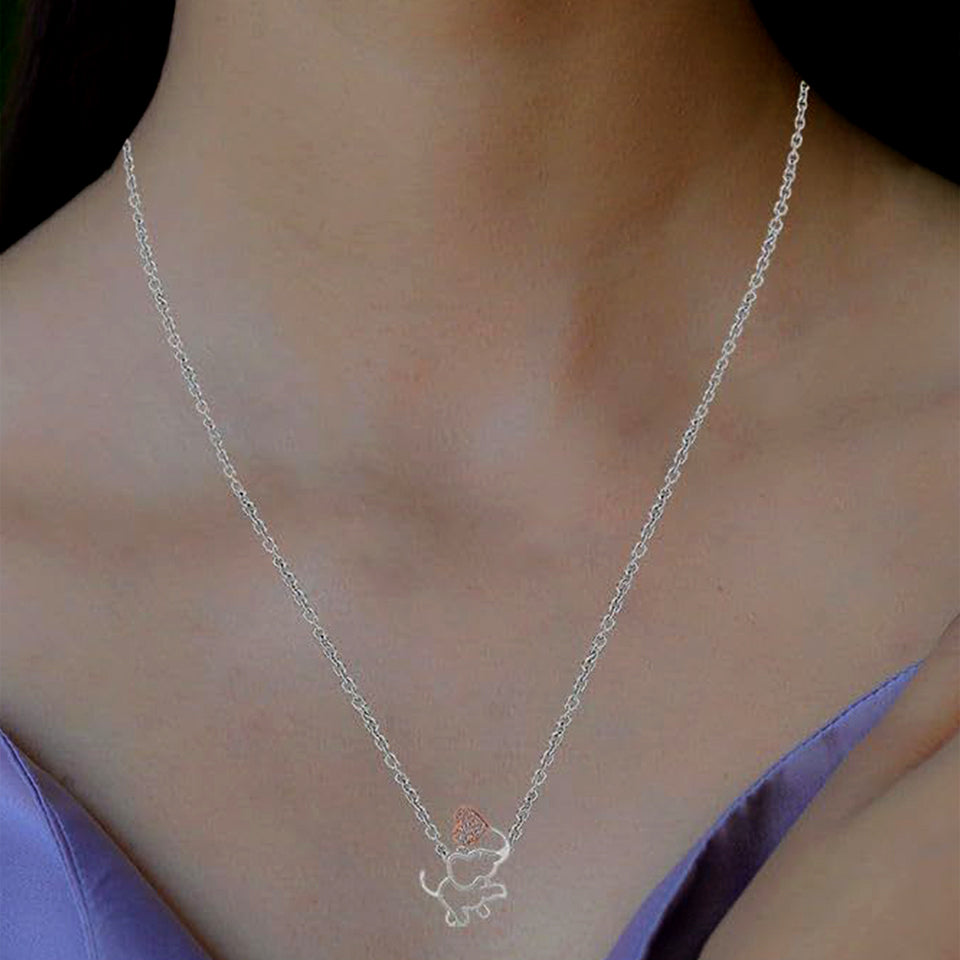 Moissanite Elephant Pendant Necklace