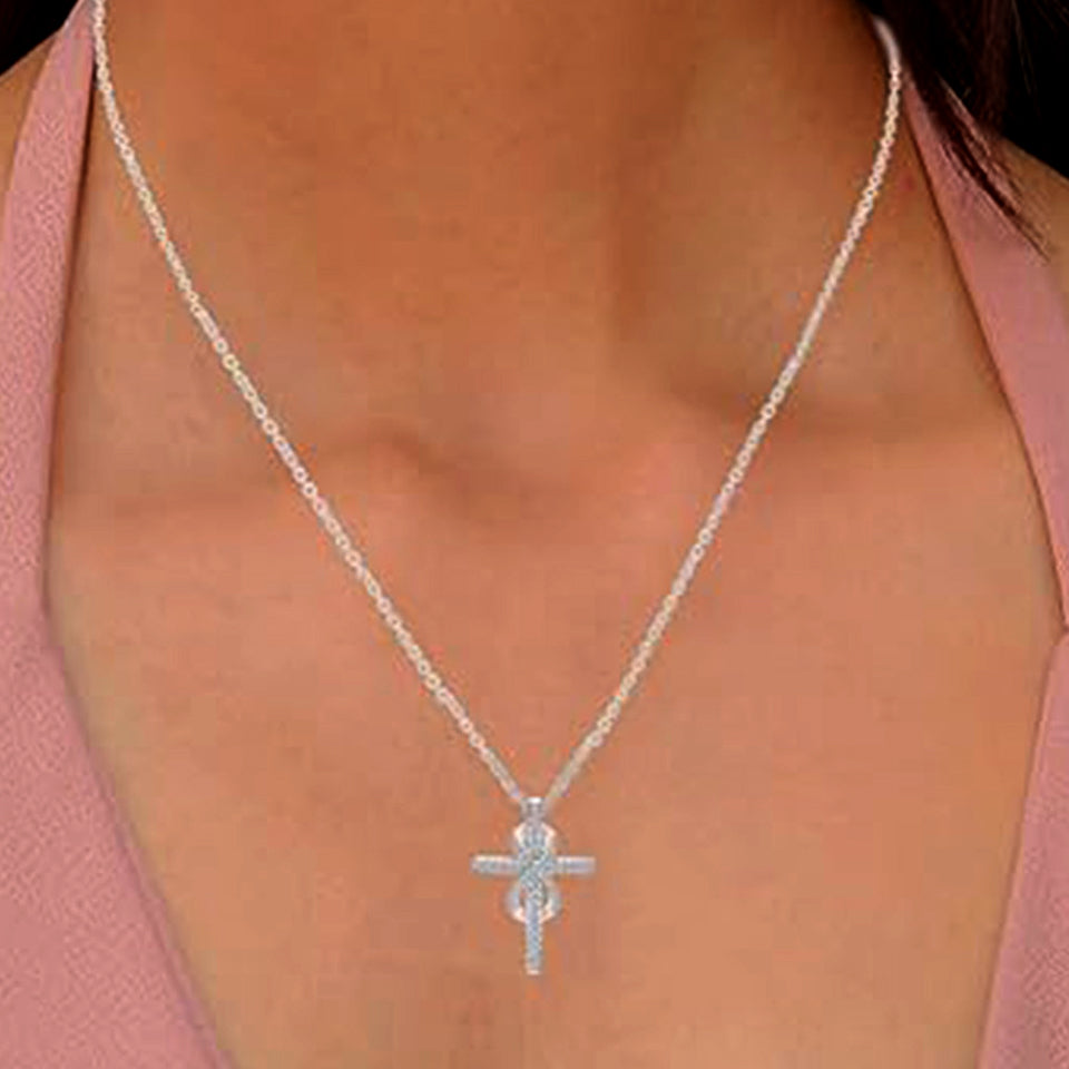 Diamond Cross with Infinity Pendant Necklace