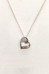 Moissanite Diamond Double Heart Pendant Necklace