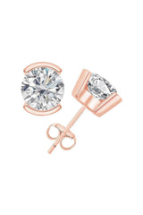 Round Moissanite Diamond Solitaire Stud