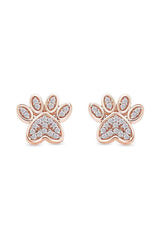 Cubic Zirconia Paw Print Stud