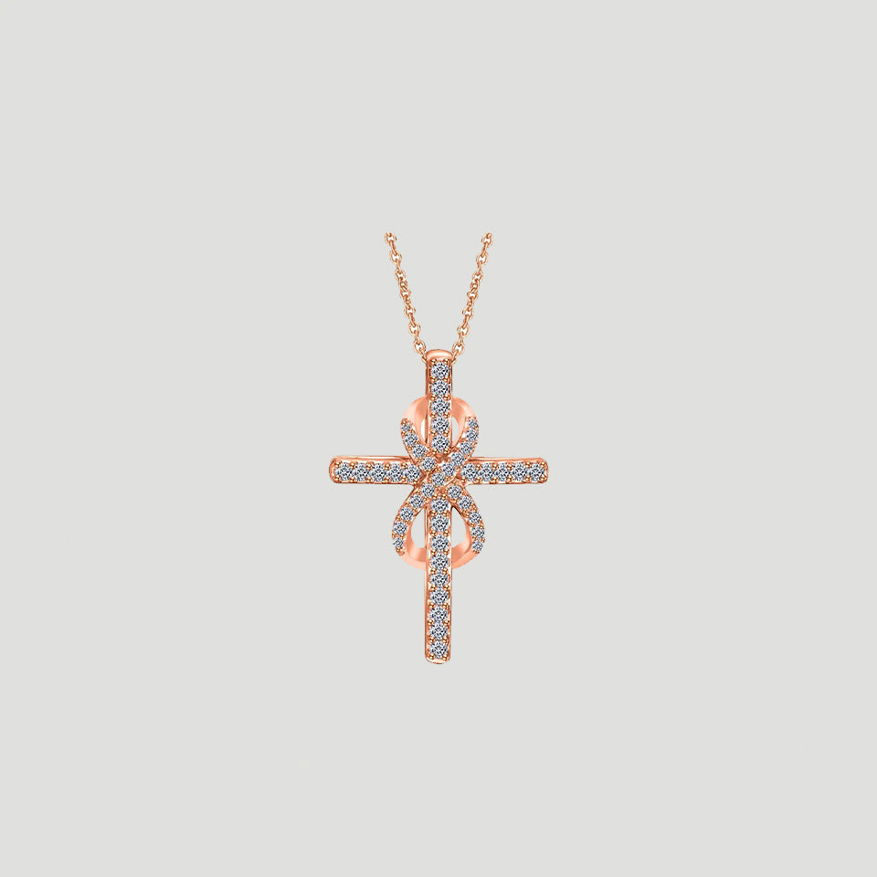 Diamond Cross with Infinity Pendant Necklace