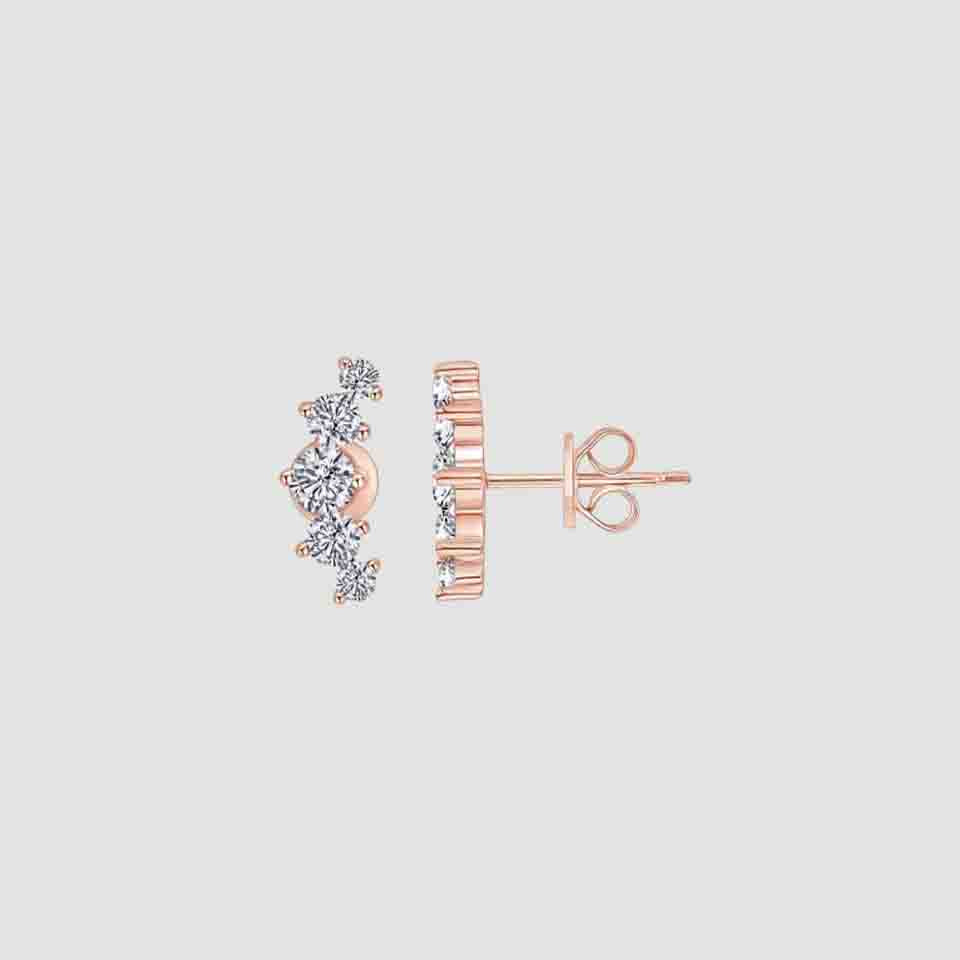 Ear Crawler Moissanite Stud