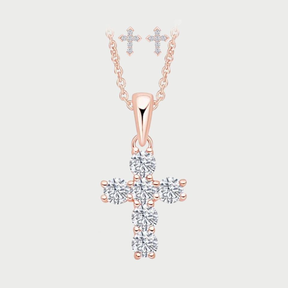 Religious Cross Necklace and Earring set