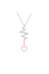 Two Tone Heartbeat Pendant Necklace