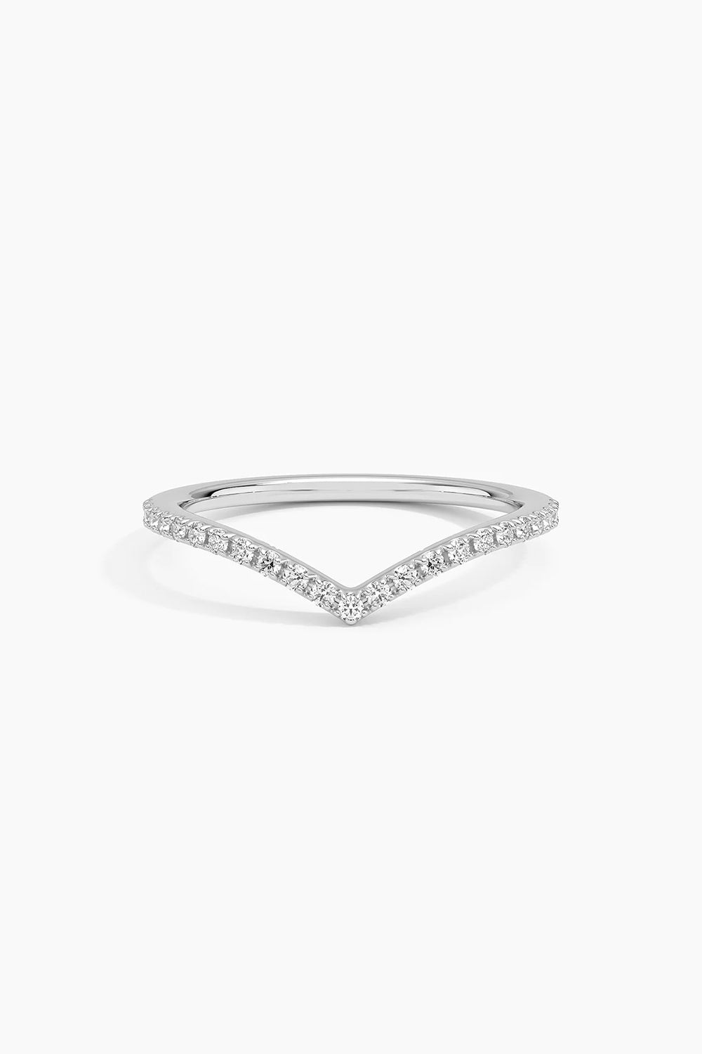 Chevron V Shape Curved Ring