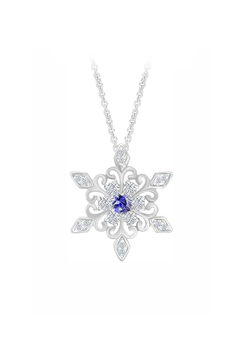 Birthday Snowflake Pendant Necklace