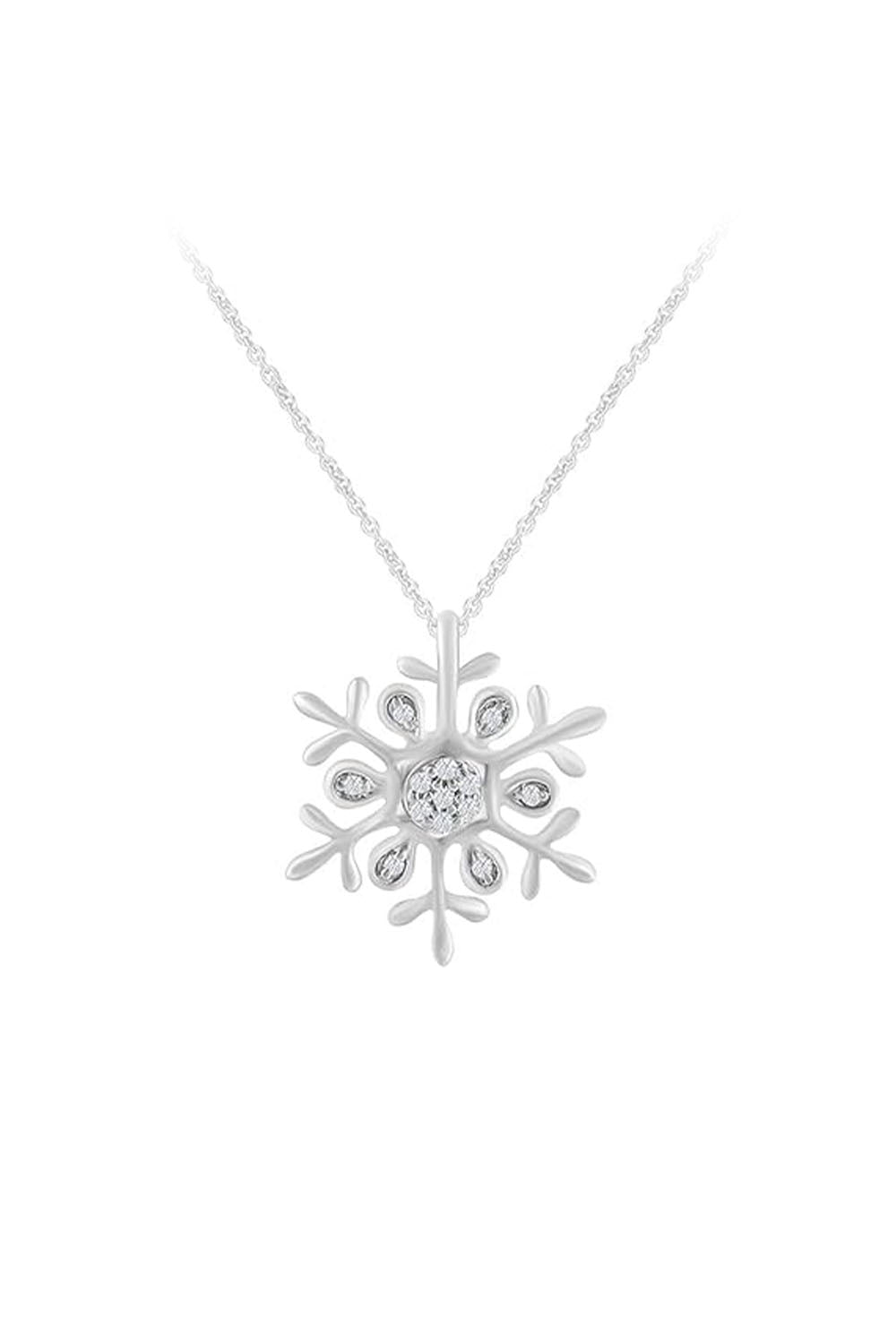 Accent Snowflake Pendant Necklace