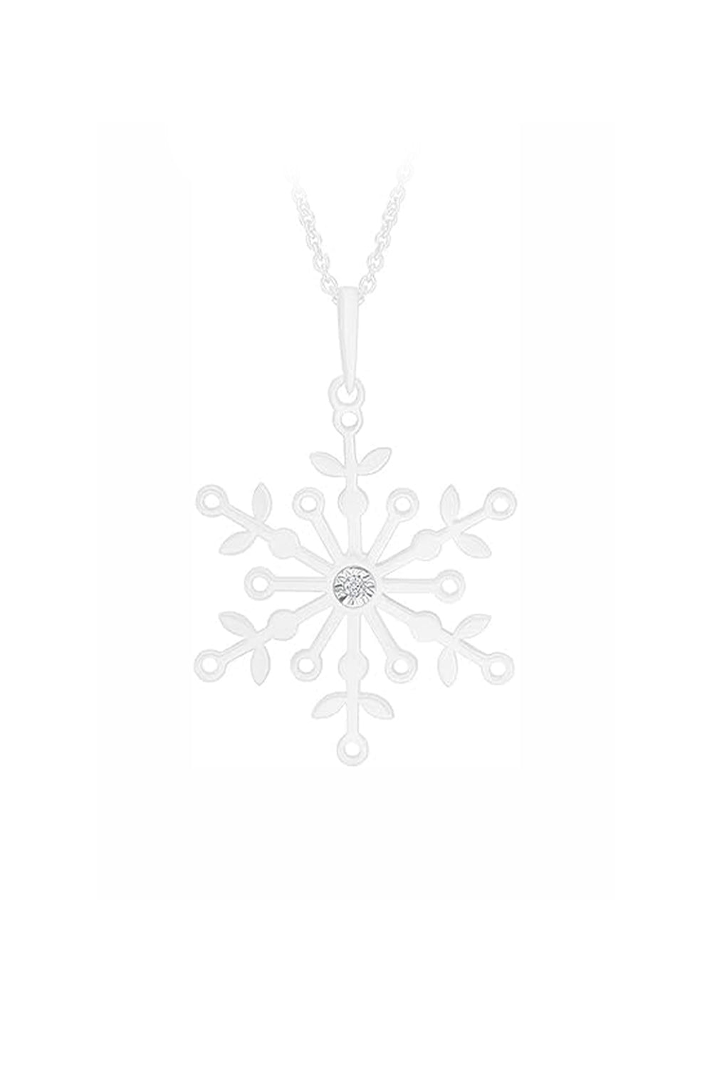 Solitaire Snowflake Pendant Necklace