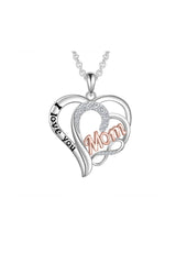 Double Heart Infinity Mom Pendant Necklace