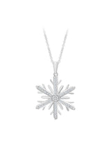 Baguette Snowflake Pendant Necklace