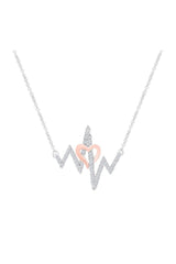 Moissanite Diamond Heartbeat Pendant Necklace