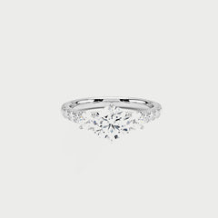 Channel Set Three-Stone Engagement Ring