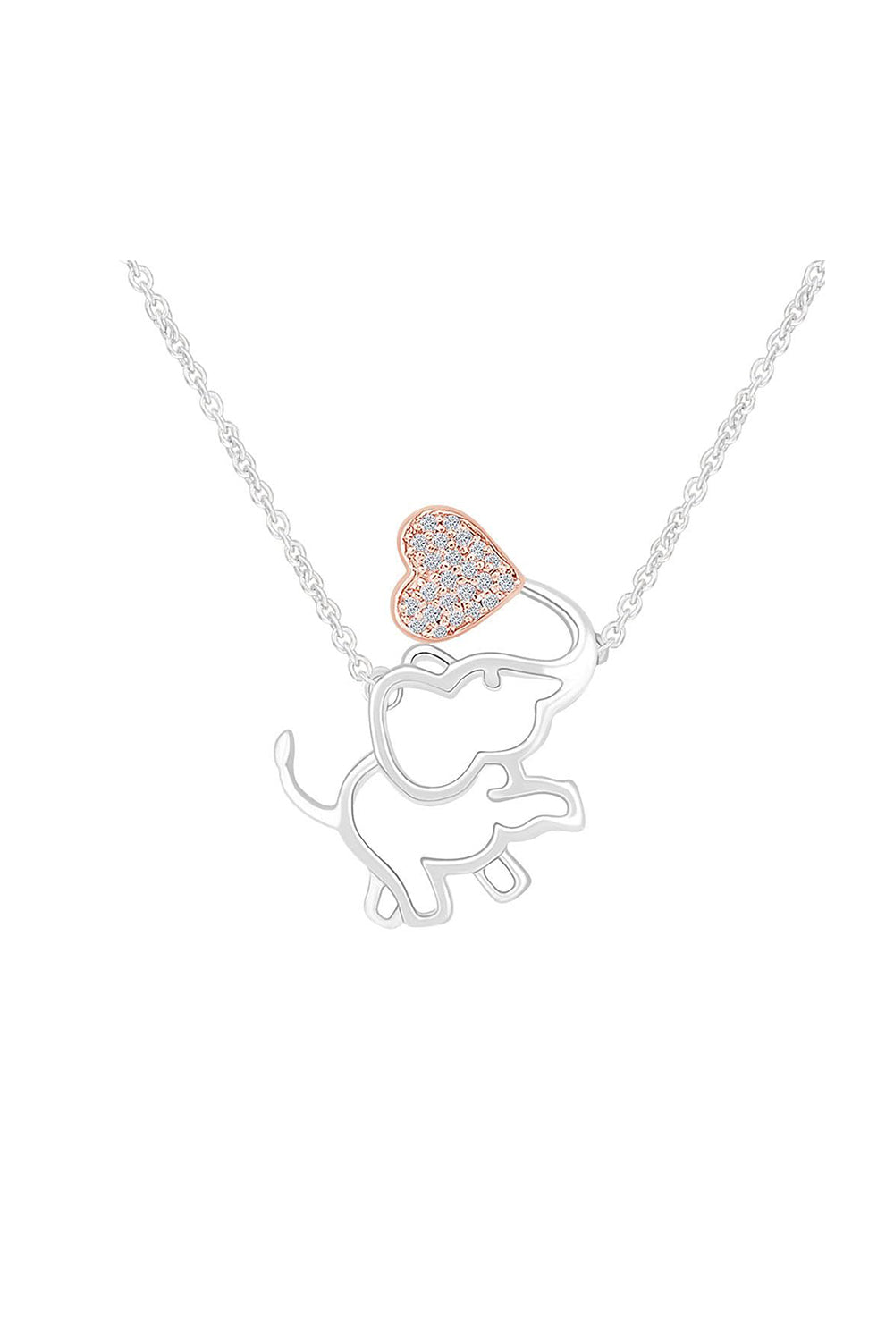 Moissanite Elephant Pendant Necklace