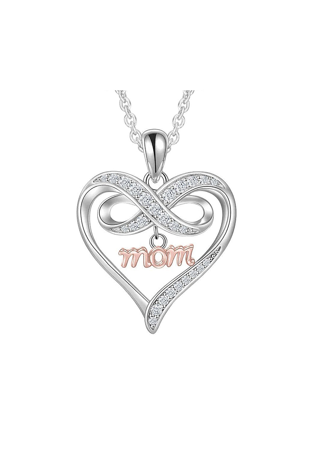 Infinty Heart Mom Pendant Necklace