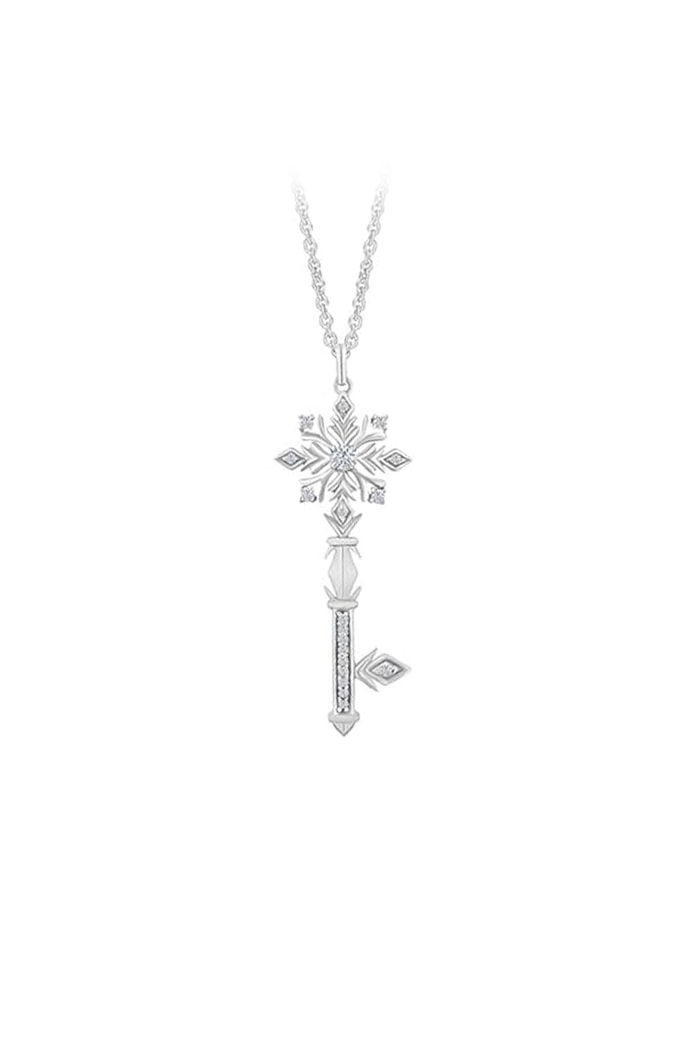 Snowflake Key Pendant Necklace