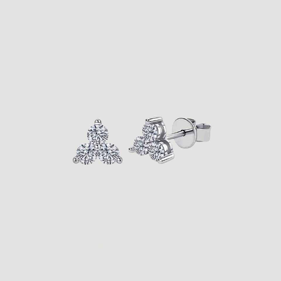 Moissanite Trio Trinity Stud